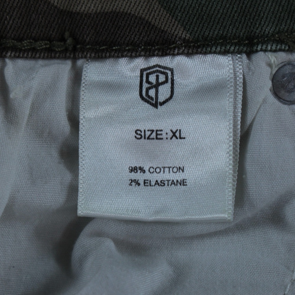 Born Primitive Jorts Mens Large Green Camo 8" Denim Cutoff Shorts Raw Hem - Picture 10 of 14